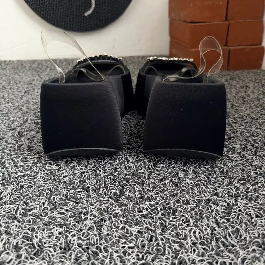 [BUNJANG] Alexander Wang Crystal Logo Platform Sandals / 알렉산더 왕(alexanderwang) 크리스탈 로고 투명 스트랩 플랫폼