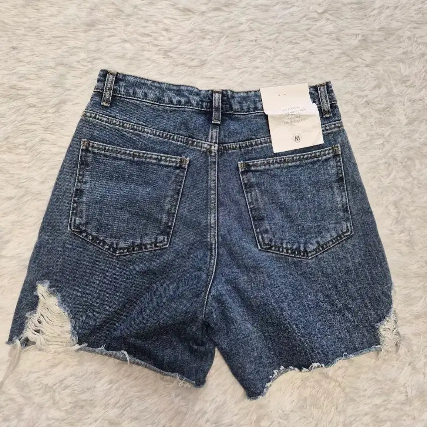 [BUNJANG] Denim Shorts (M) / 진청 4부 데미지 컷팅 데님 숏팬츠M 27