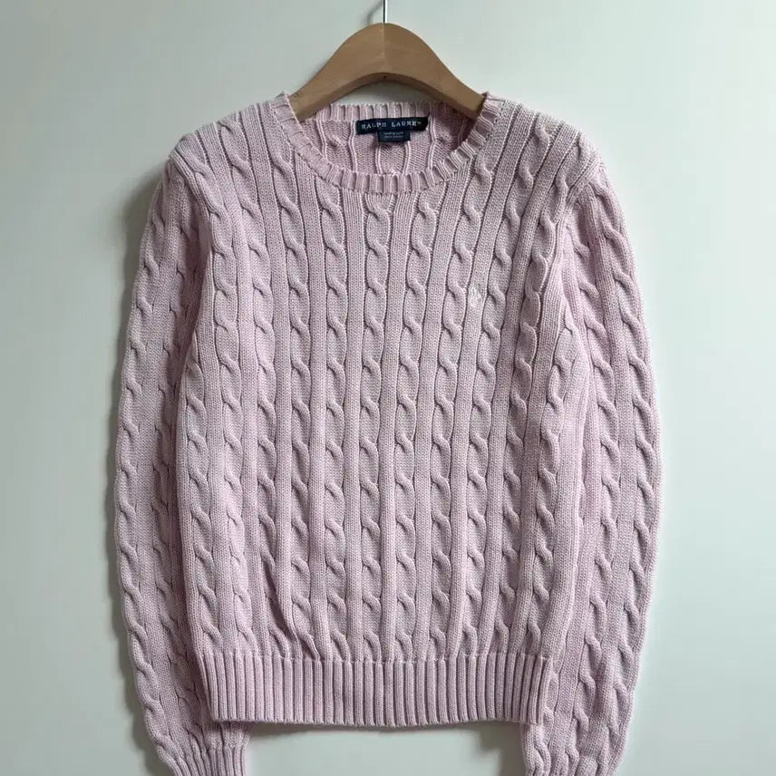 [SOLD OUT] Polo 랄프로렌 우먼 베이비핑크컬러 코튼 케이블 니트