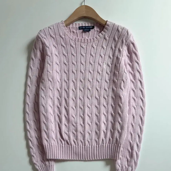 [SOLD OUT] Polo 랄프로렌 우먼 베이비핑크컬러 코튼 케이블 니트