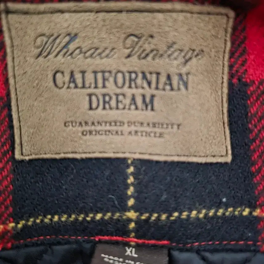 [BUNJANG] WHO.A.U Red Check Quilted Jacket / 100/WHO.A.U 레드 체크 누빔 자켓