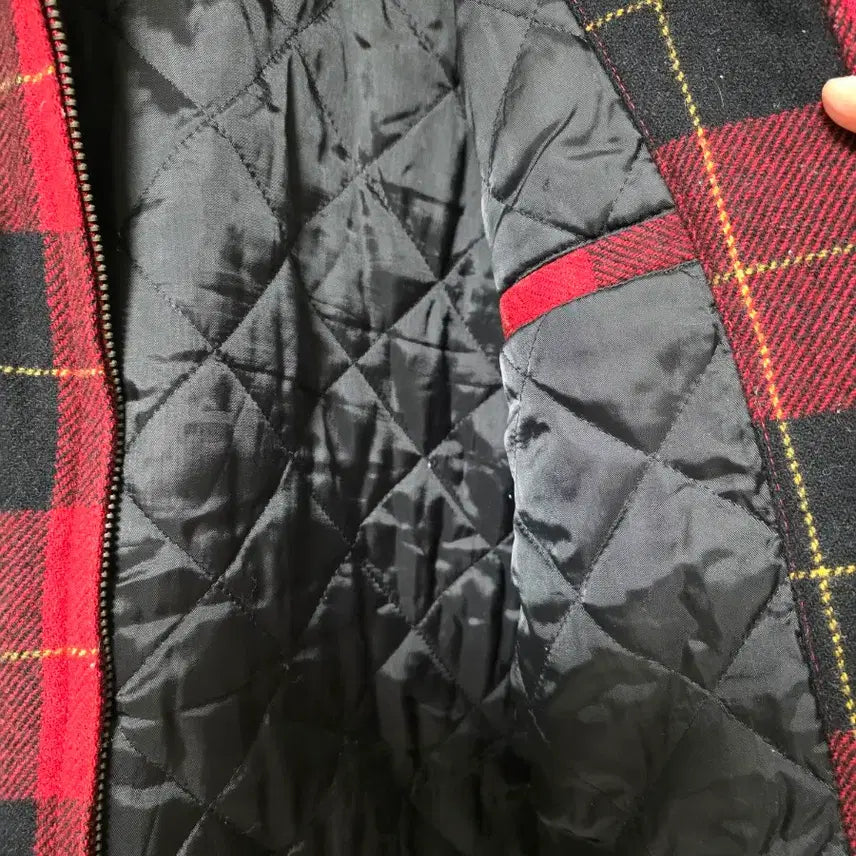 [BUNJANG] WHO.A.U Red Check Quilted Jacket / 100/WHO.A.U 레드 체크 누빔 자켓