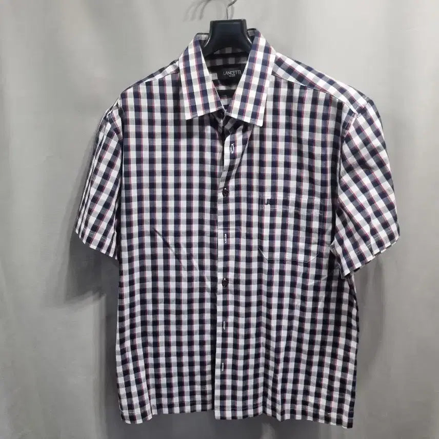 [BUNJANG] LANCETTI Checkered Short-Sleeve Shirt - Size 105 / LANCETTI 체크 반팔 셔츠 105