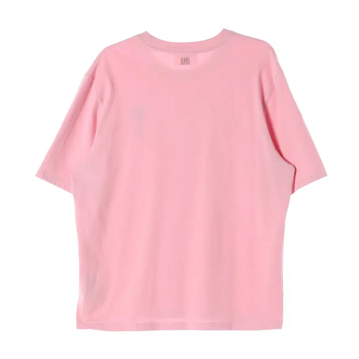 [SOLD OUT] 아미 22SS 톤온톤 하트 로고 반팔 티셔츠 페일 핑크 공용