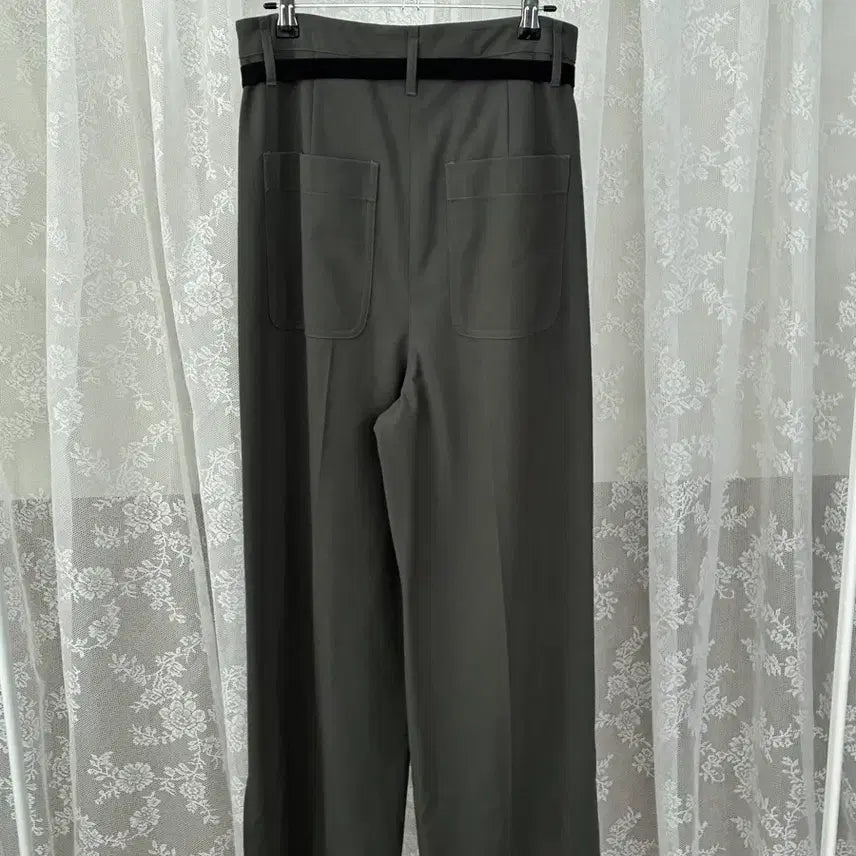 [BUNJANG] Nonnier Belted Wide Slacks Khaki / S) 새상품 노니에르 벨티드 와이드 슬랙스 카키
