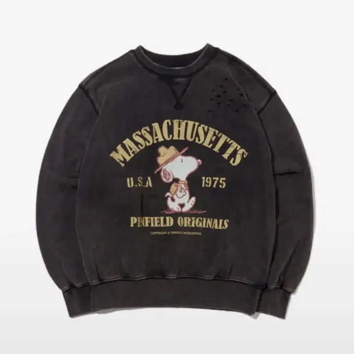 [SOLD OUT] 펜필드 스누피 맨투맨 티셔츠 블랙