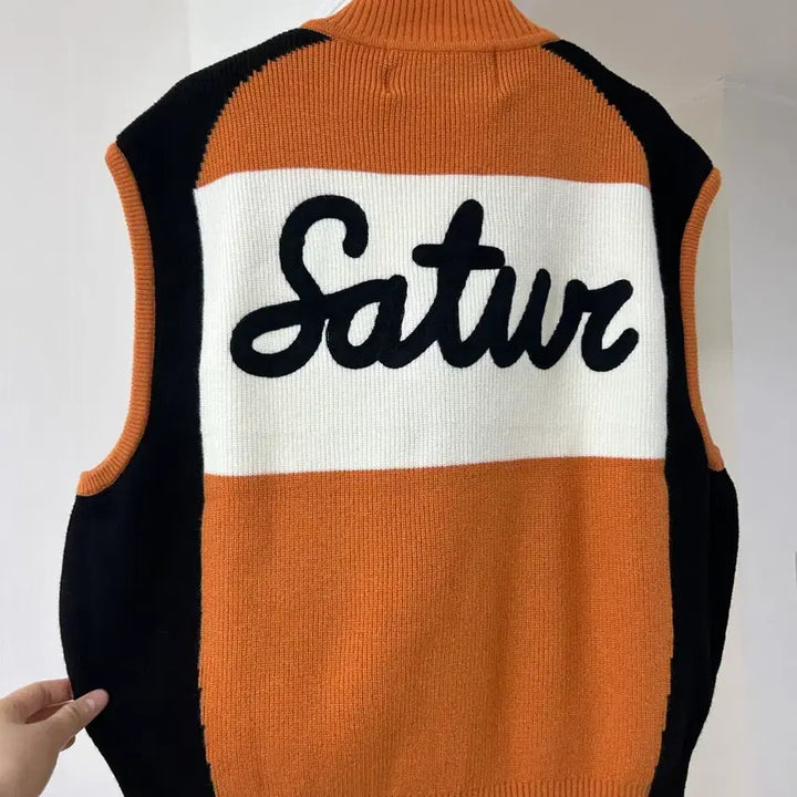 [SOLD OUT] SATUR 세터 니트 베스트 집업