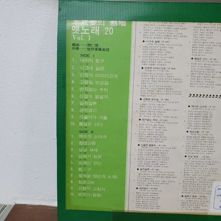 [BUNJANG] Lee Sung Ae 1976 LP Album / 옛노래 20 이성애 LP 1976 지구레코드공사   백색라벨