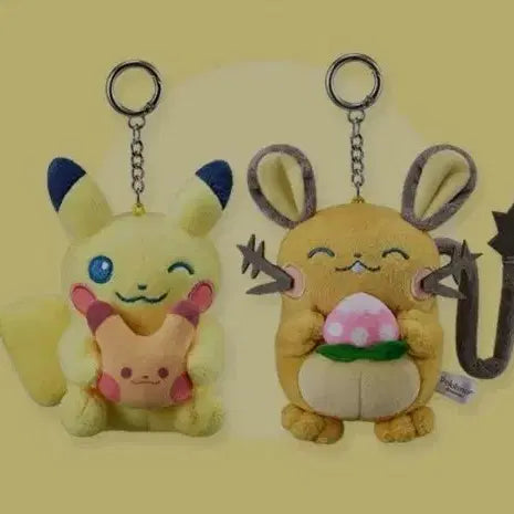 [BUNJANG] Ediya Pokémon Pikachu + Dedenne Keyring Set (Sealed) / 미개봉) 이디야 포켓몬 피카츄 + 데덴네 키링 세트