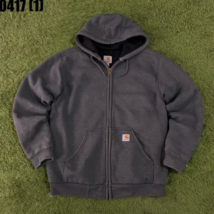 [BUNJANG] Carhartt Dark Gray Zip-up Hoodie / 칼하트 후드 집업 다크 그레이