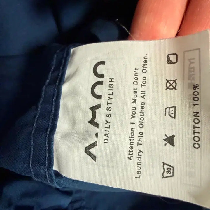 [BUNJANG] LA Design Navy Collar T-Shirt / 디자인 LA 반팔 100%면 네이비 카라 티셔츠 95~100사이즈