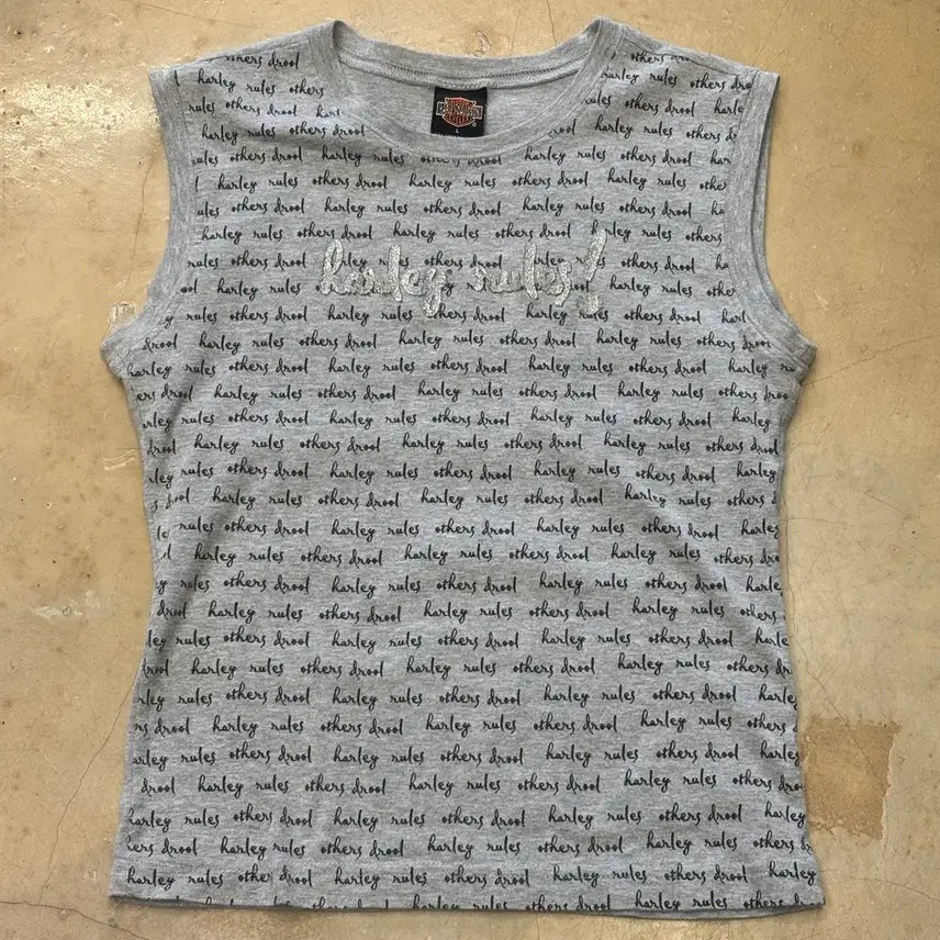 [BUNJANG] Harley Davidson Rules Pattern Sleeveless Top / L 할리데이비슨 harley rules 패턴 여성용 민소매티셔츠