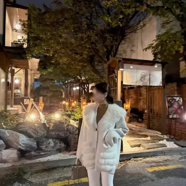 [BUNJANG] Real Fox Fur Cardigan with Fox Fur Pockets / 리얼 폭스 퍼 가디건 폭스포켓