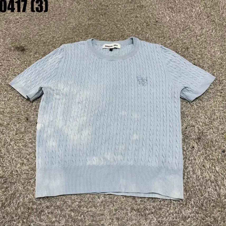 [BUNJANG] General Idea Cable Knit Short Sleeve / 제너럴아이디어 케이블 반팔 니트