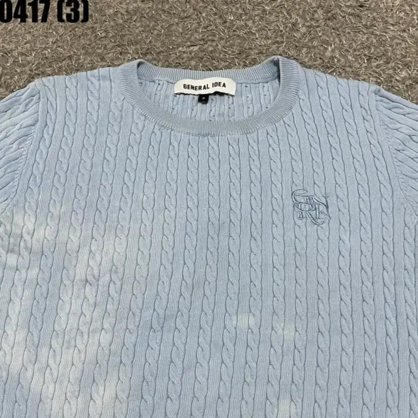 [BUNJANG] General Idea Cable Knit Short Sleeve / 제너럴아이디어 케이블 반팔 니트