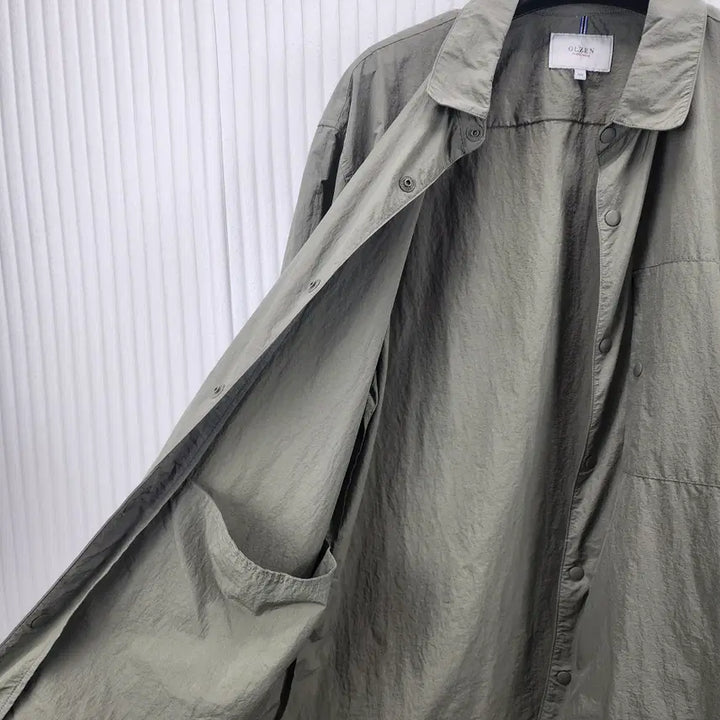 [BUNJANG] Olzen Solid Nylon Pocket Short Sleeve Shirt / [100]올젠 솔리드 나일론 포켓 반팔셔츠