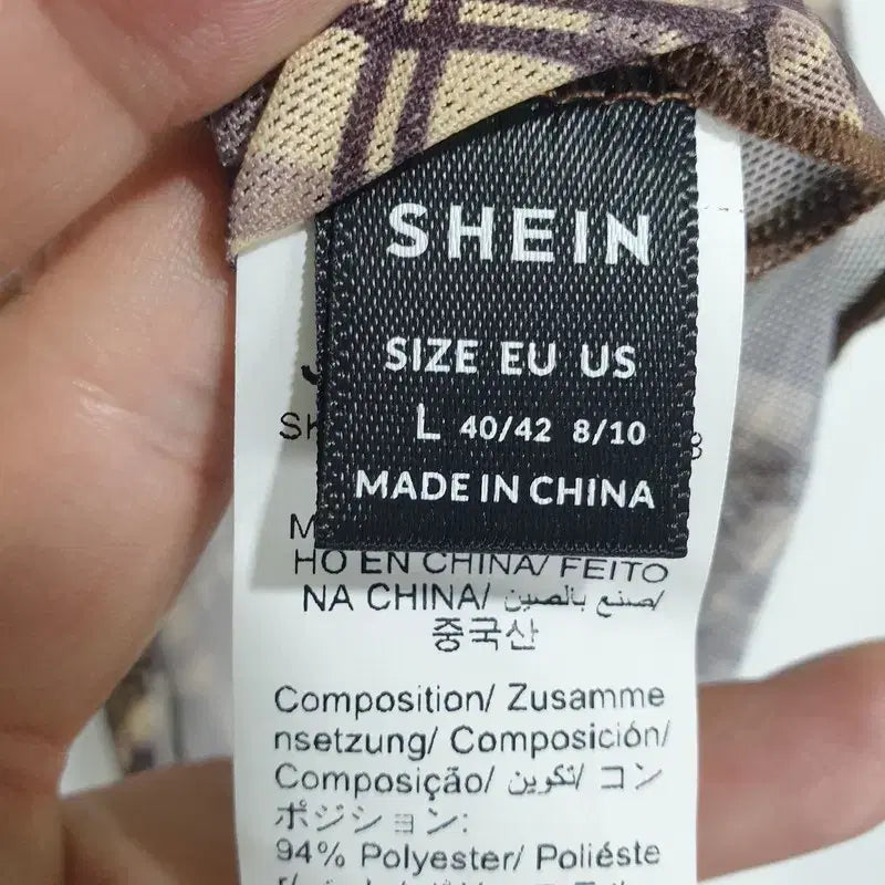 [BUNJANG] SHEIN Checkered Crop Top / 쉬인 체크 언발 크롭 탑 L_S1943