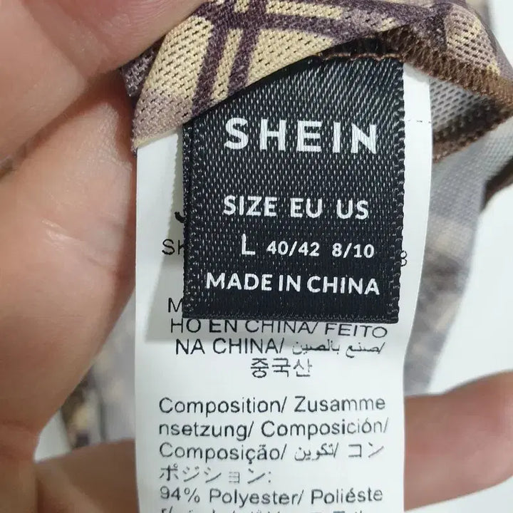 [BUNJANG] SHEIN Checkered Crop Top / 쉬인 체크 언발 크롭 탑 L_S1943