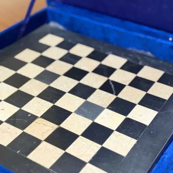 [BUNJANG] Vintage Pakistani Marble Chessboard / 파키스탄 빈티지 대리석 체스판