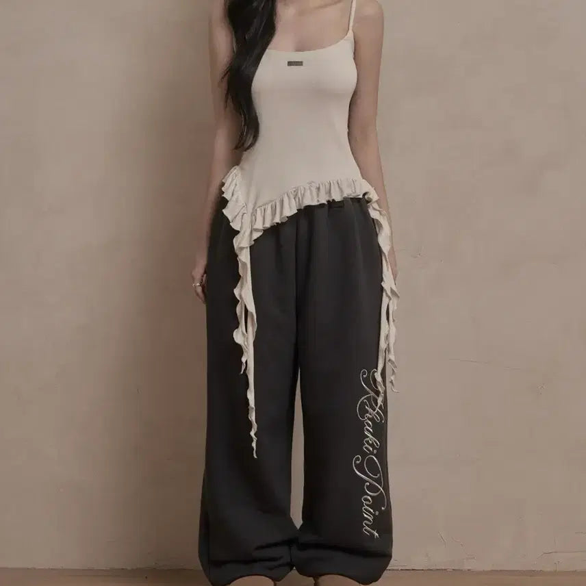 [SOLD OUT] 카키포인트 러플 레이어드 슬리브 크림