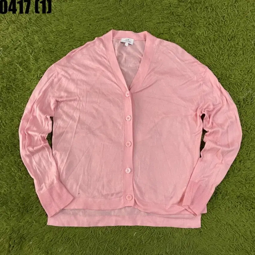 [BUNJANG] Calvin Klein Pink Cardigan / CK 캘빈클라인 핑크 가디건