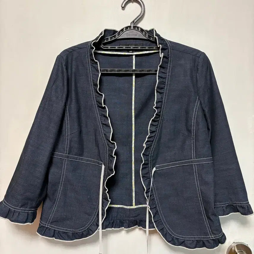 [BUNJANG] Joinus Frill Denim Jacket / 조이너스 8부 프릴자켓 55반