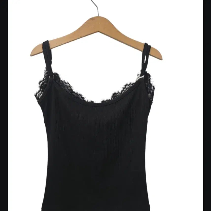 [BUNJANG] Black Lace Sleeveless Top / 블랙 레이스 끈나시 슬리브리스