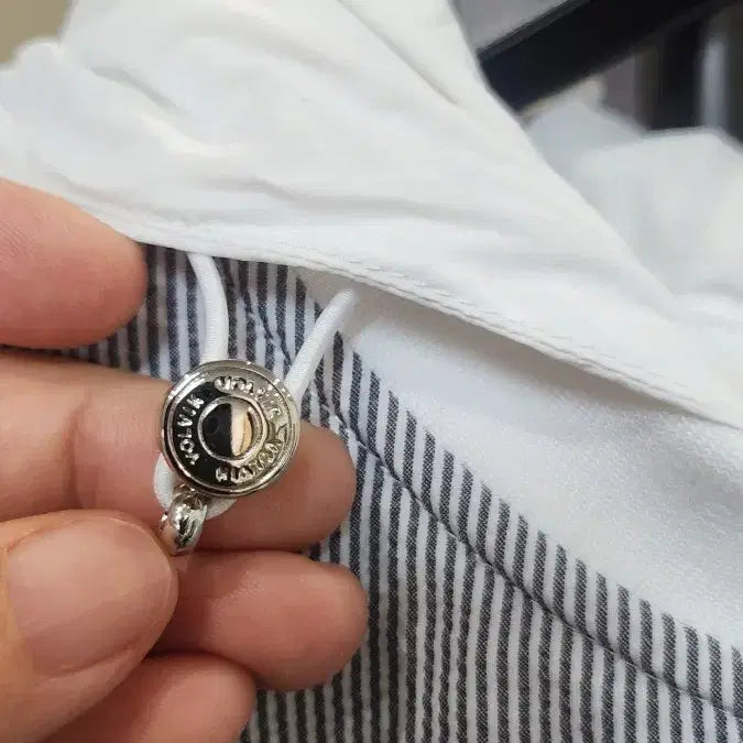 [BUNJANG] Volvik Striped Short Sleeve Hooded Zip-up / Volvik 반팔 후드 집업