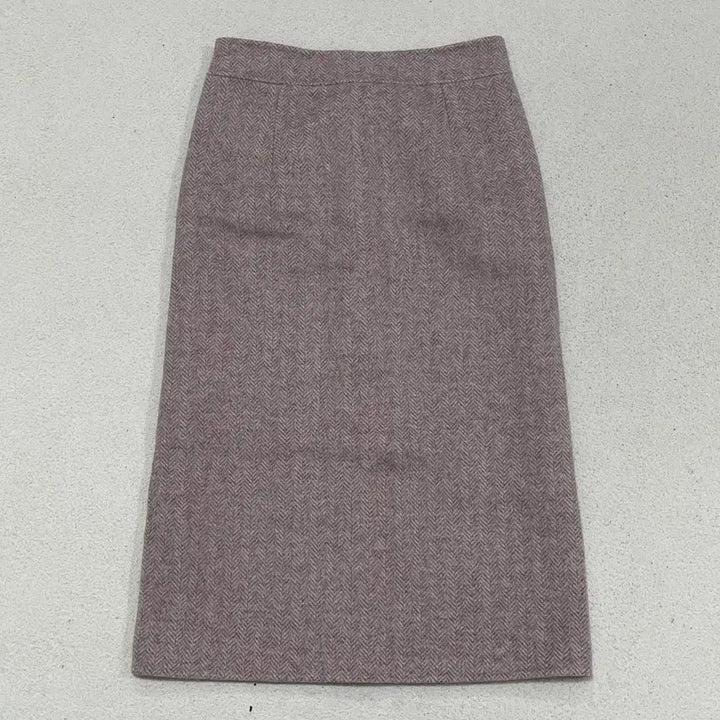[BUNJANG] S Soul Wool Blend Herringbone Pattern Long Skirt / S 쏘울 울 혼방 헤링본 패턴 롱 스커트 0417-1