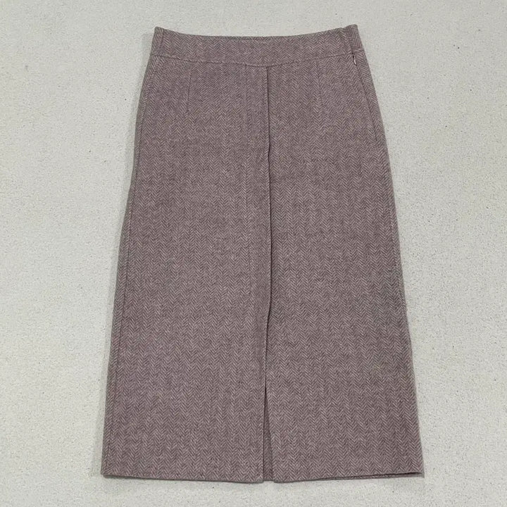 [BUNJANG] S Soul Wool Blend Herringbone Pattern Long Skirt / S 쏘울 울 혼방 헤링본 패턴 롱 스커트 0417-1