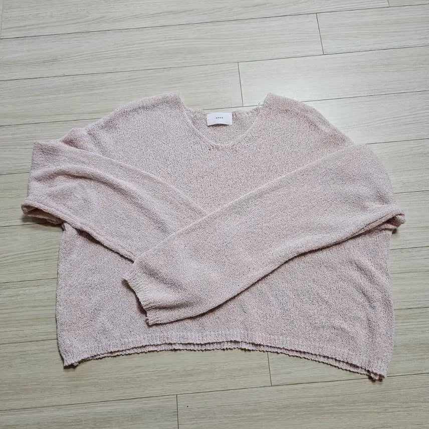 [SOLD OUT] 크롭 썸머니트 핑크