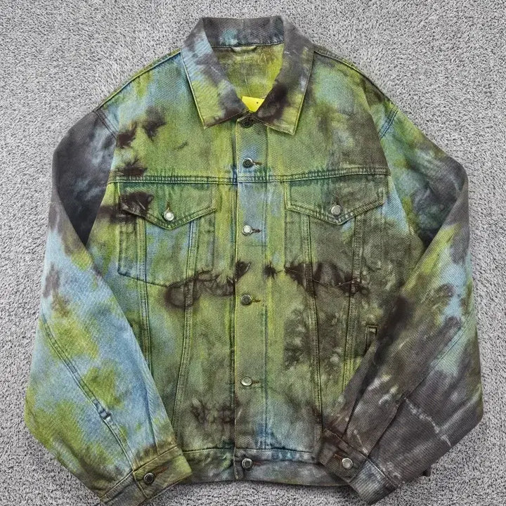 [BUNJANG] Wrangler Denim Trucker Jacket Dyed Custom (XL Estimated) / 랭글러 데님 트러커 자켓 다잉 커스텀 ( XL추정 ) / 11879