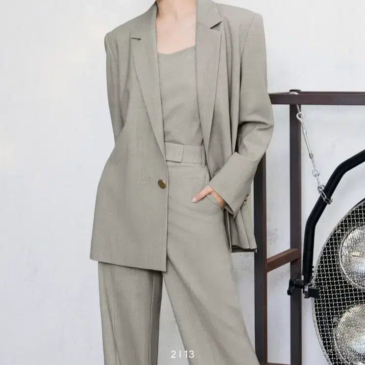 [SOLD OUT] 미 테일러드 3피스 셋업 싱글 자켓 ((차콜))66