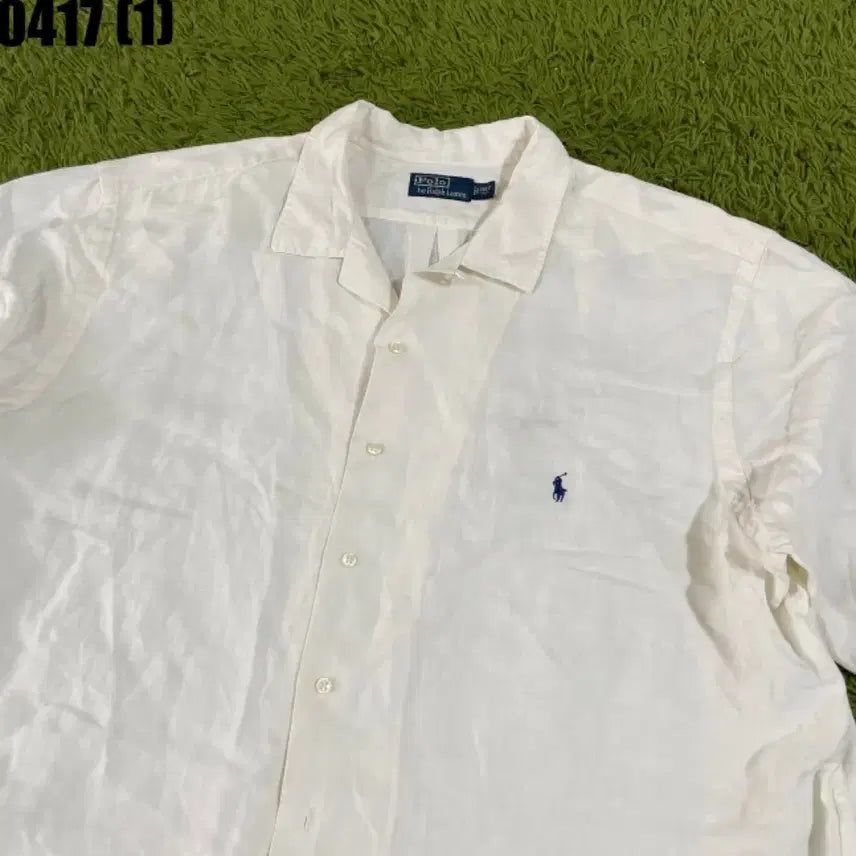 [SOLD OUT] 폴로 랄프로렌 반팔 린넨 셔츠 화이트 XL