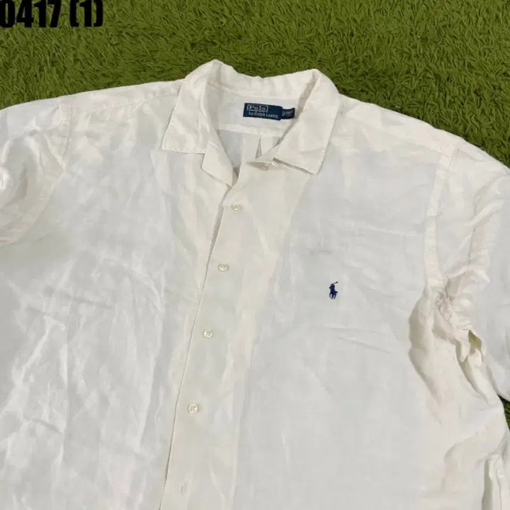 [SOLD OUT] 폴로 랄프로렌 반팔 린넨 셔츠 화이트 XL