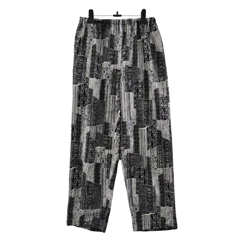 [BUNJANG] Vintage Ethnic Hippie Black Pants / 빈티지 에스닉 히피 밴딩 블랙 바지