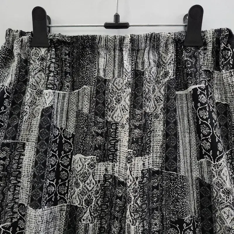 [BUNJANG] Vintage Ethnic Hippie Black Pants / 빈티지 에스닉 히피 밴딩 블랙 바지