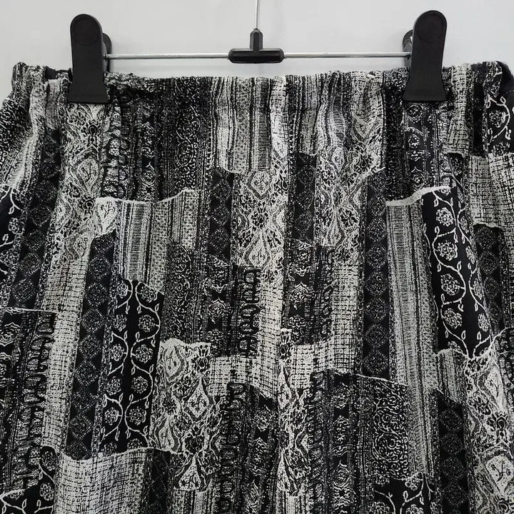 [BUNJANG] Vintage Ethnic Hippie Black Pants / 빈티지 에스닉 히피 밴딩 블랙 바지