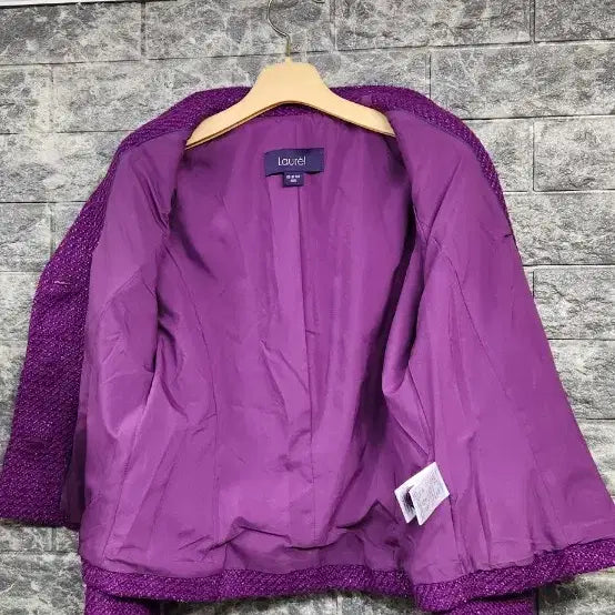[BUNJANG] LAUREL Tweed Purple Jacket 55 / LAUREL 라우렐 트위드 퍼플자켓55