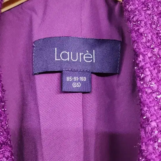 [BUNJANG] LAUREL Tweed Purple Jacket 55 / LAUREL 라우렐 트위드 퍼플자켓55