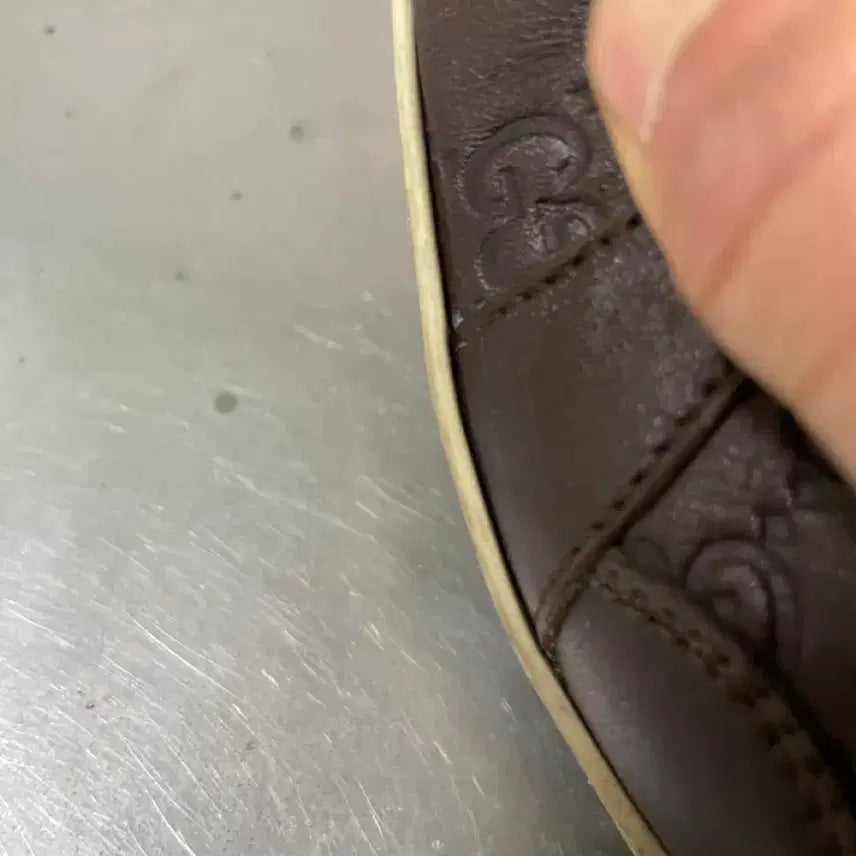 [BUNJANG] Gucci Leather High Top Sneakers / 구찌 레더 하이탑 스니커즈 브라운 7 (gr-4531)