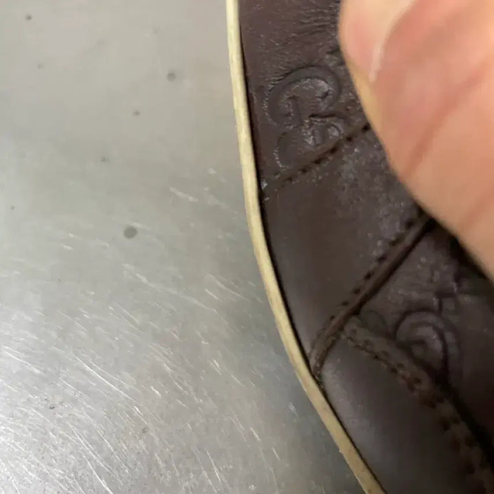 [BUNJANG] Gucci Leather High Top Sneakers / 구찌 레더 하이탑 스니커즈 브라운 7 (gr-4531)