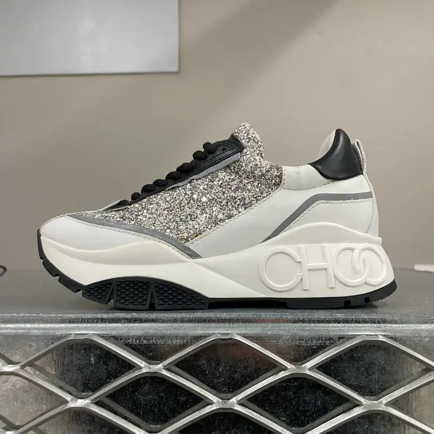 [BUNJANG] Jimmy Choo Glitter Sneakers / 지미추 글리터 스니커즈 35.5 (gr-4527)