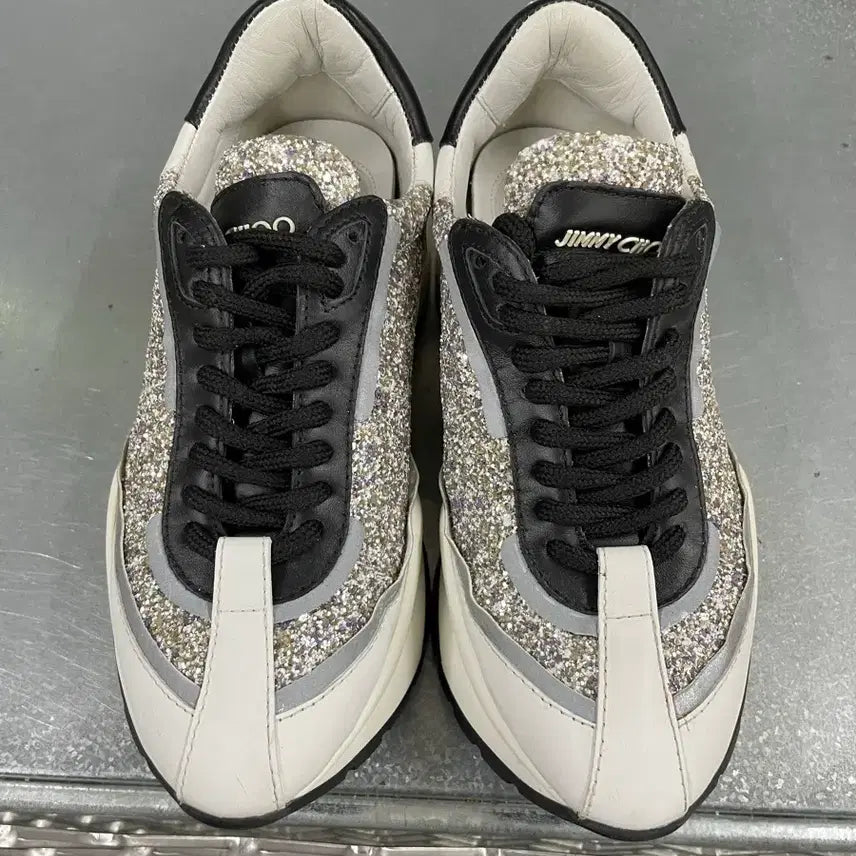 [BUNJANG] Jimmy Choo Glitter Sneakers / 지미추 글리터 스니커즈 35.5 (gr-4527)