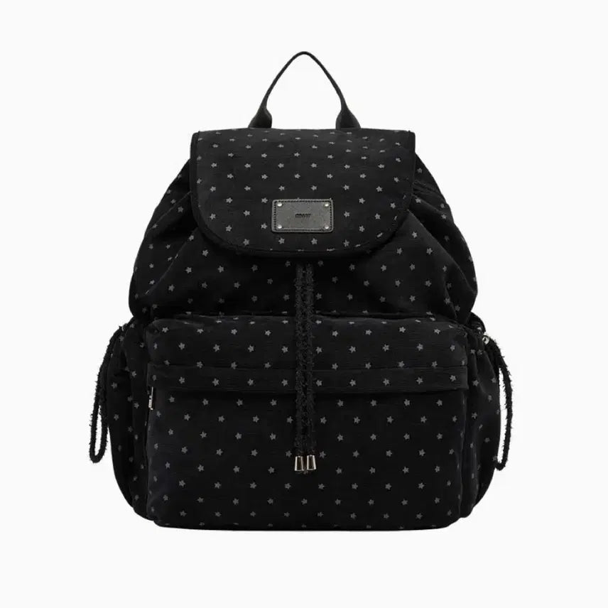 [BUNJANG] Mur Fluffy String Backpack Black Star / 미사용) 무르 Mur 플러피 스트링 백팩 블랙스타 별 백팩