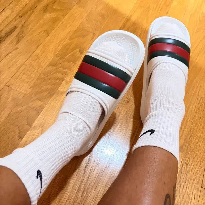 [BUNJANG] Gucci Web Slide White Rubber Sandals / 구찌/웹슬라이드화이트/uk10
