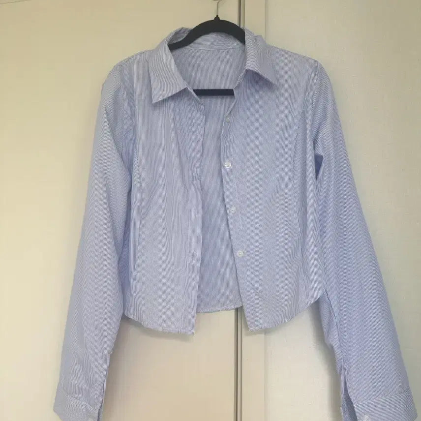 [BUNJANG] Blue Striped Long Sleeve Shirt / 블루 스트라이프 긴팔 셔츠 새상품