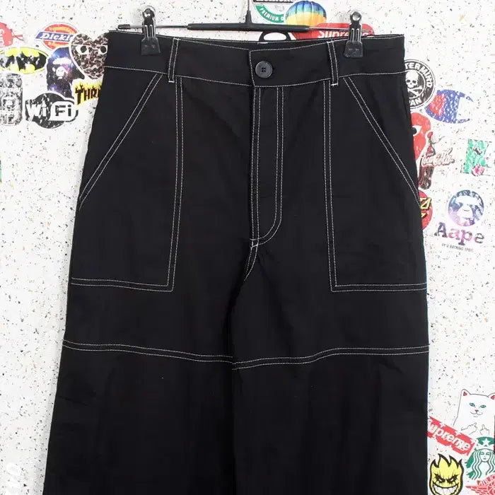 [BUNJANG] Zara Basic Stitch Wide Pants BK / 여성XS / 자라 베이직 스티치 와이드팬츠BK 26-99