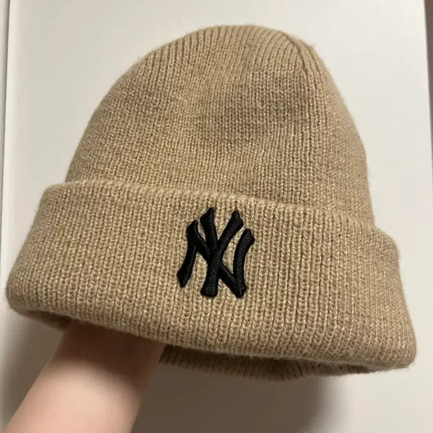 [BUNJANG] MLB Short Beanie Beige / MLB 숏비니 베이지색 미착용
