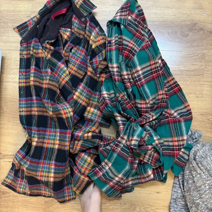 [SOLD OUT] 어텐션로우 / 오버핏 아우터 셔츠 2개 일괄 / free 2xl
